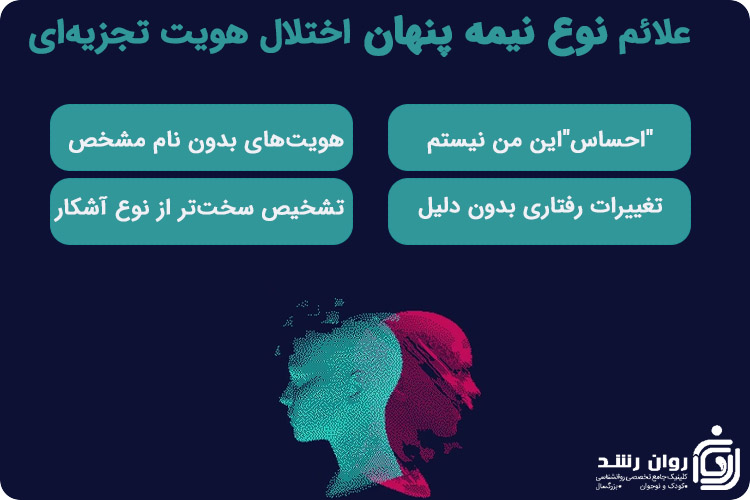 علائم نوع نیمه پنهان اختلال چند شخصیتی
